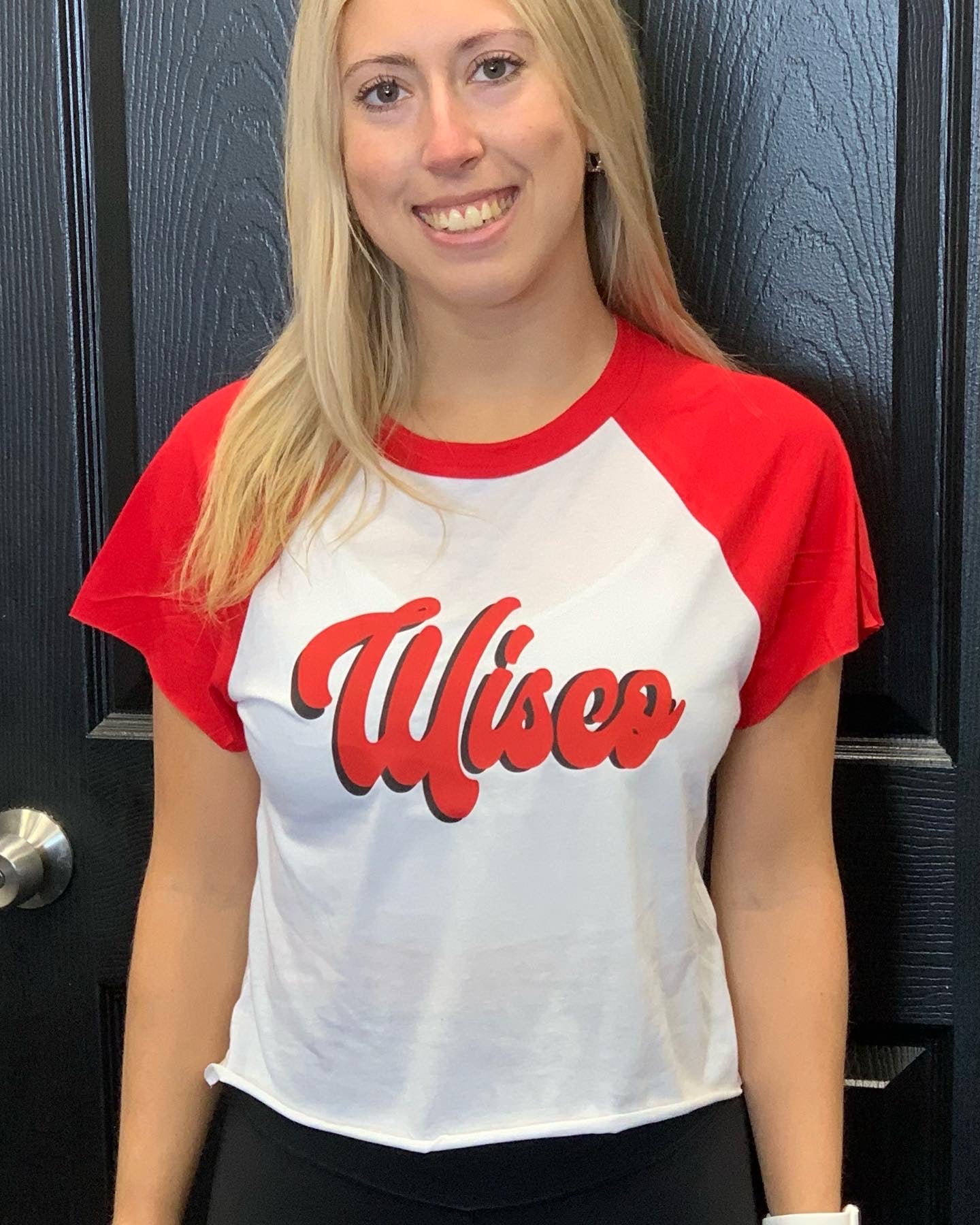 Custom college crop baseball tee (can make for ANY school)