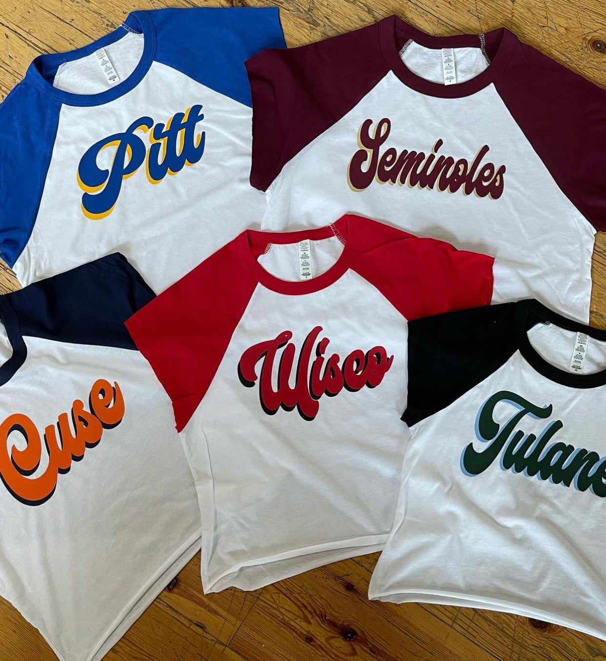 Custom college crop baseball tee (can make for ANY school)