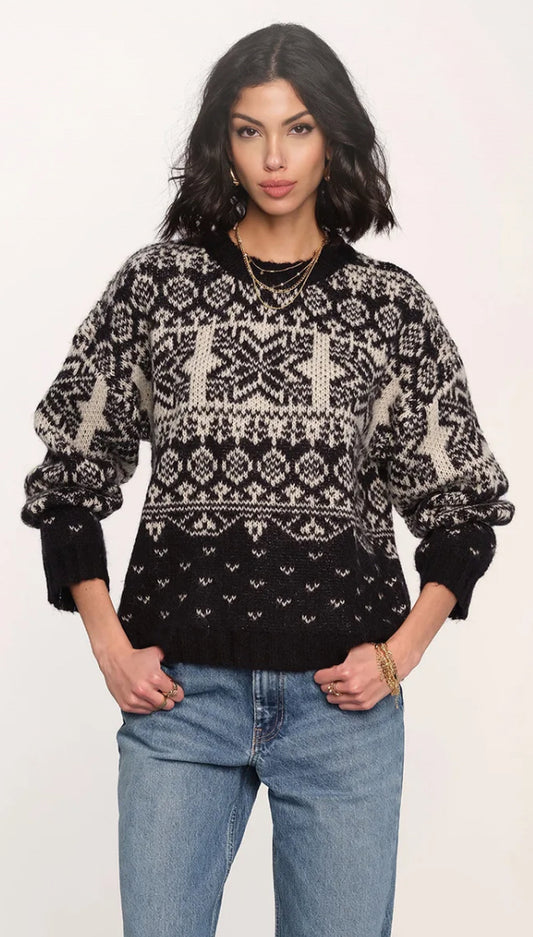 Heartloom black/white Adair sweater