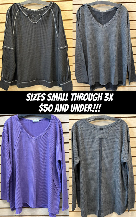 Assorted soft knit tops (also available in plus size)