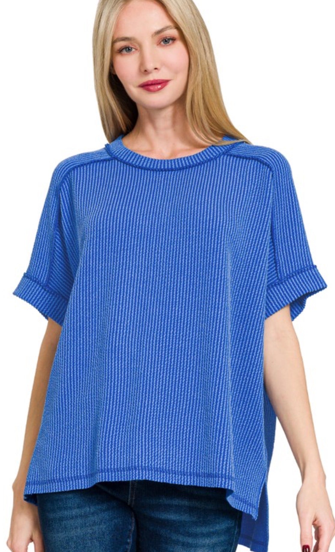 Ribbed relaxed fit top, BEST SELLER EVERY YEAR! Also available in PLUS SIZE