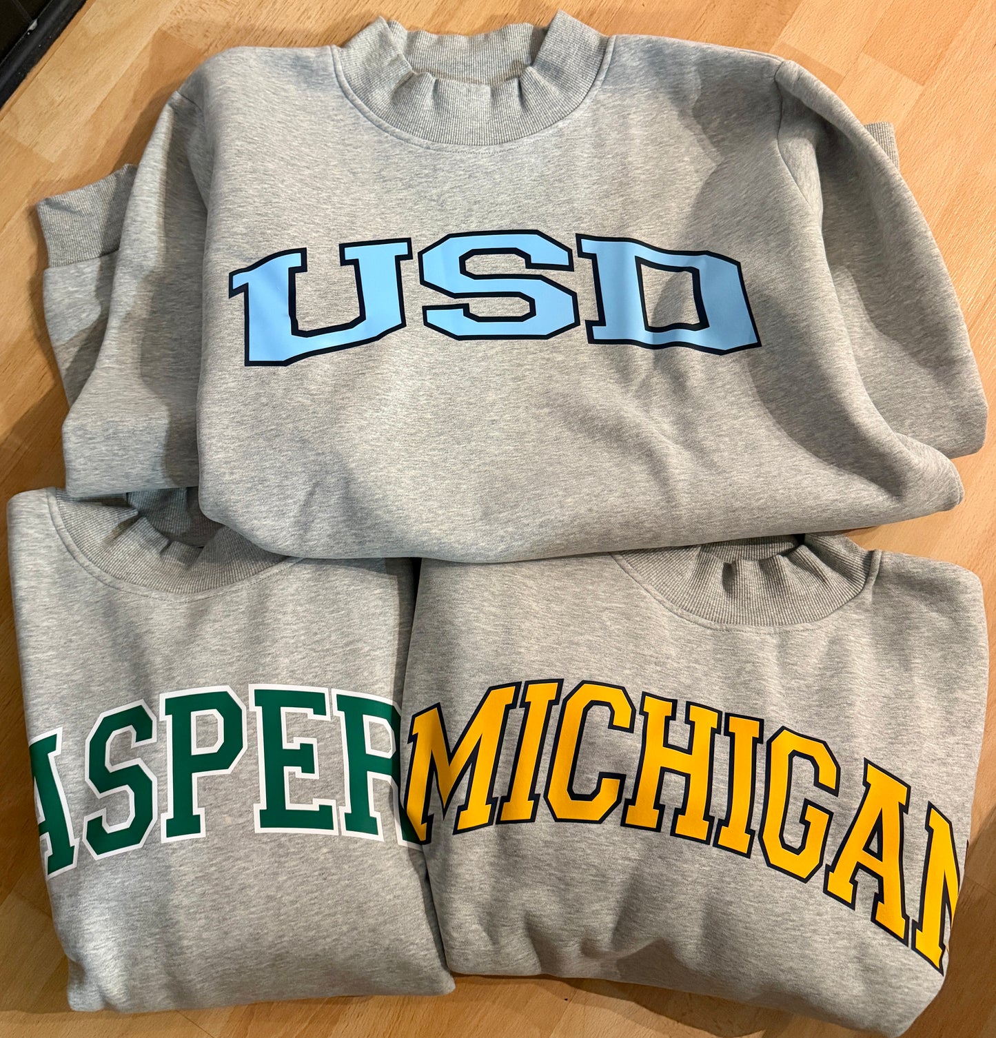 BEST SELLING SWEATSHIRT Custom heavy fleece mock neck sweatshirt, can be made for ANY school or camp, many color options…see pics