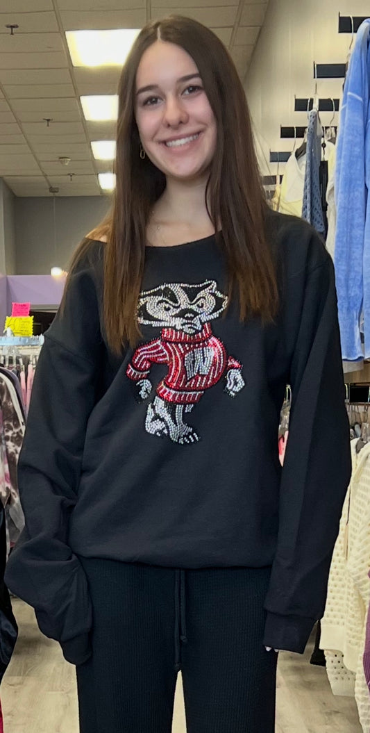 In stock & Custom bling sweatshirt (ALL schools available to order)