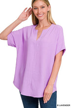 Load image into Gallery viewer, Lilac split neck relaxed fit top
