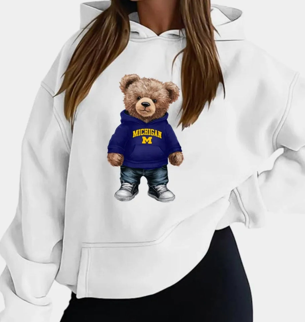 Custom teddy bear hoodies (available to order for ALL schools and camps)