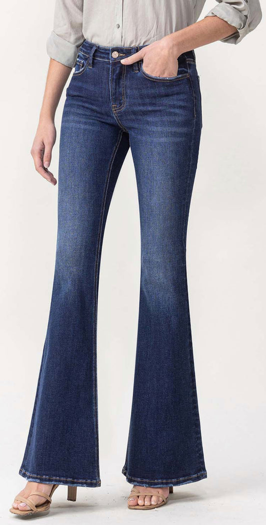 Lovervet by Flying Monkey denim stretch mid rise flare jeans