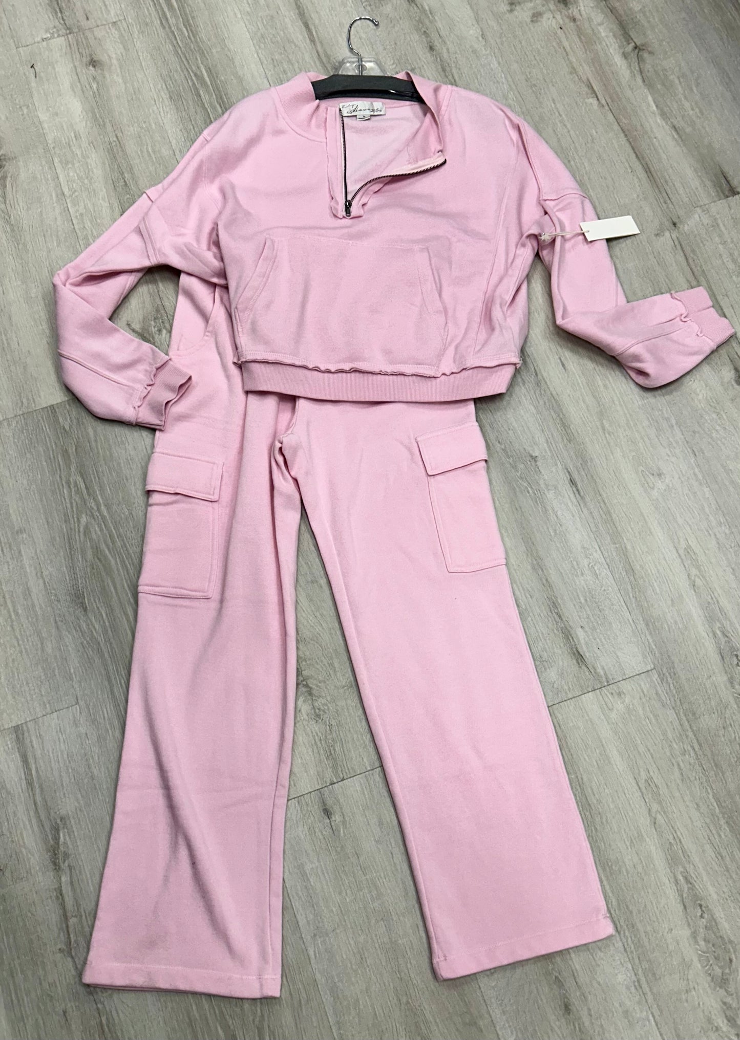 Vintage Havana pink soft fleece cargo pants and quarter zip (sold separately)