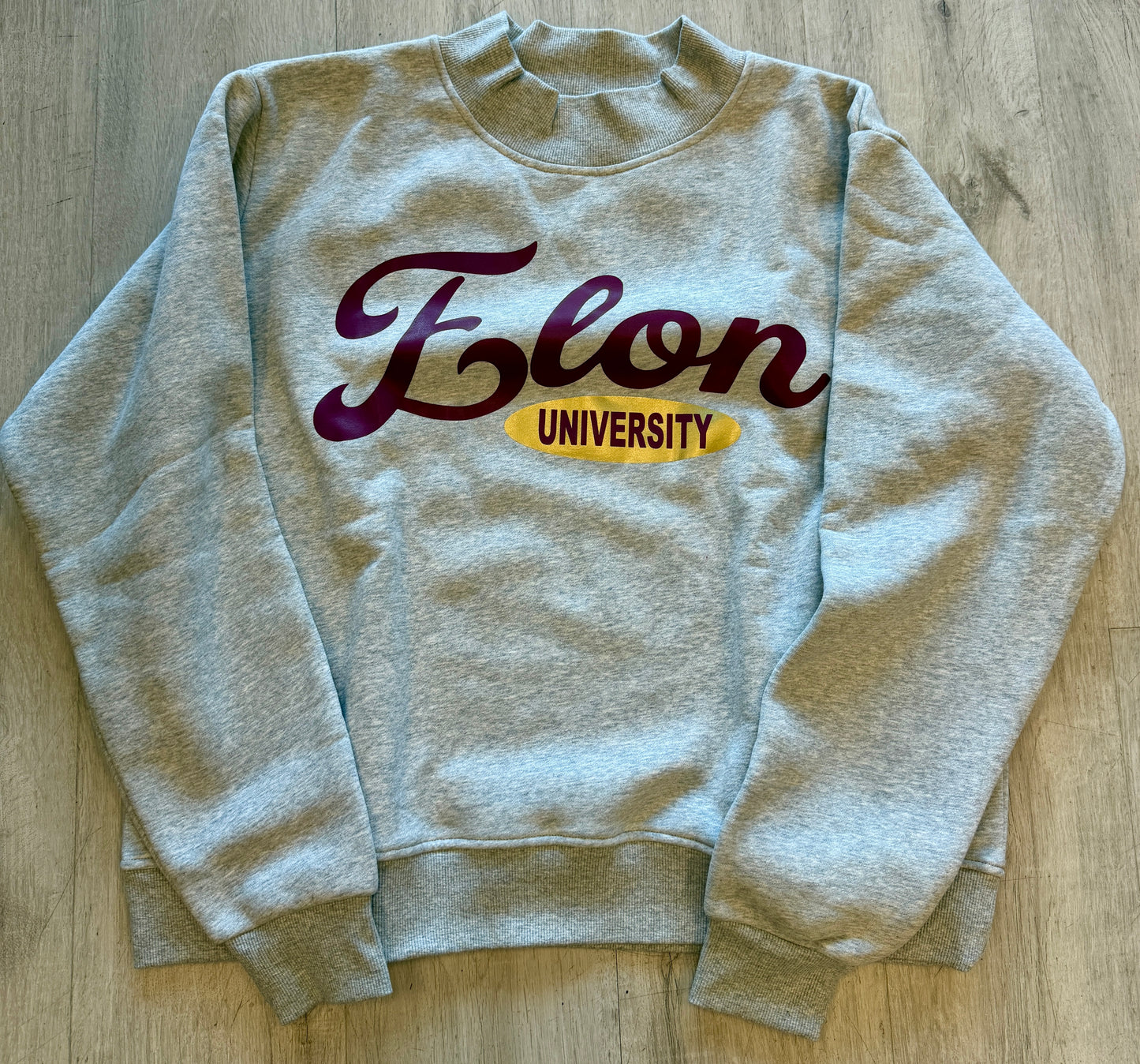 Heavy fleece mock neck with retro print and pants and shorts, see pics for color options (ALL schools are available to order)