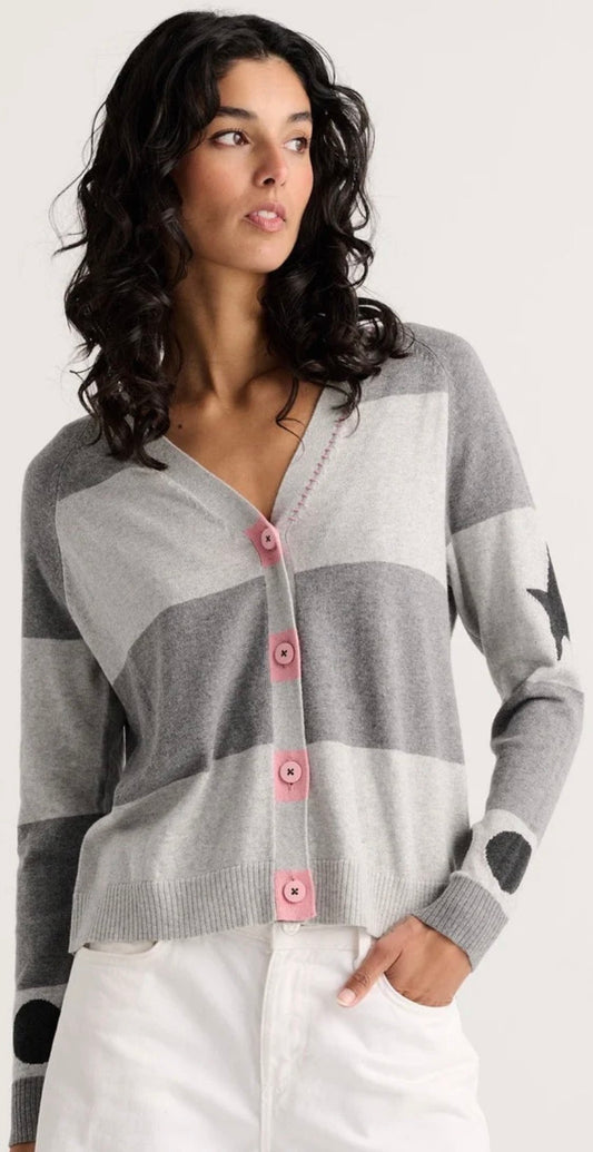 Zaket & Plover stars and spots cardigan in Marl