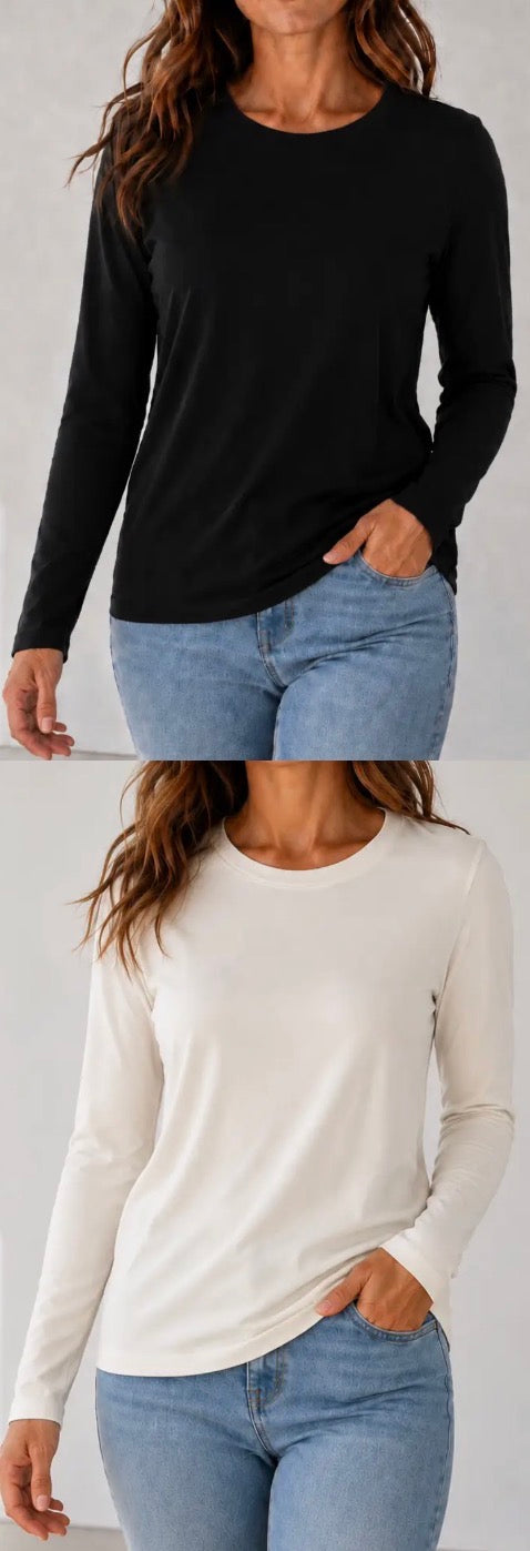 PREORDER NOW, Arriving 10/15…Rayon/spandex long sleeve layering tees