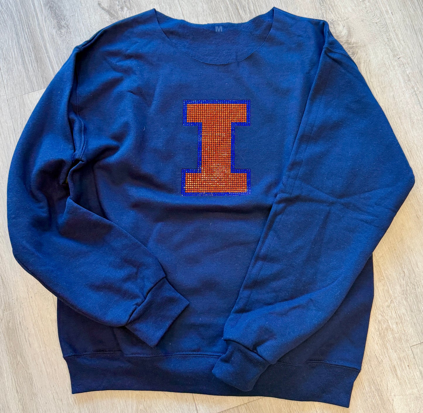In stock & Custom bling sweatshirt (ALL schools available to order)