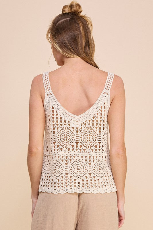 Crochet tank in natural