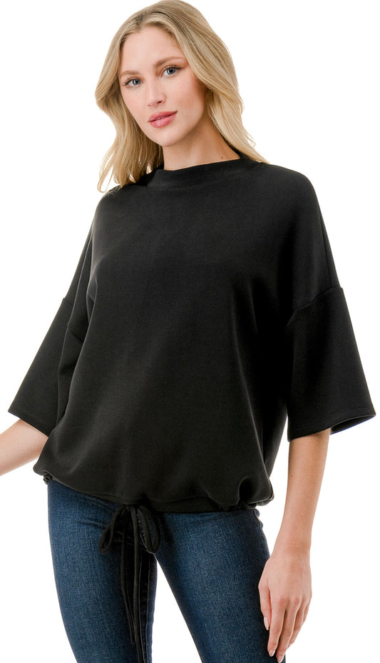 Super soft black cargo sweats & elbow sleeve tie bottom tee (sold separately)