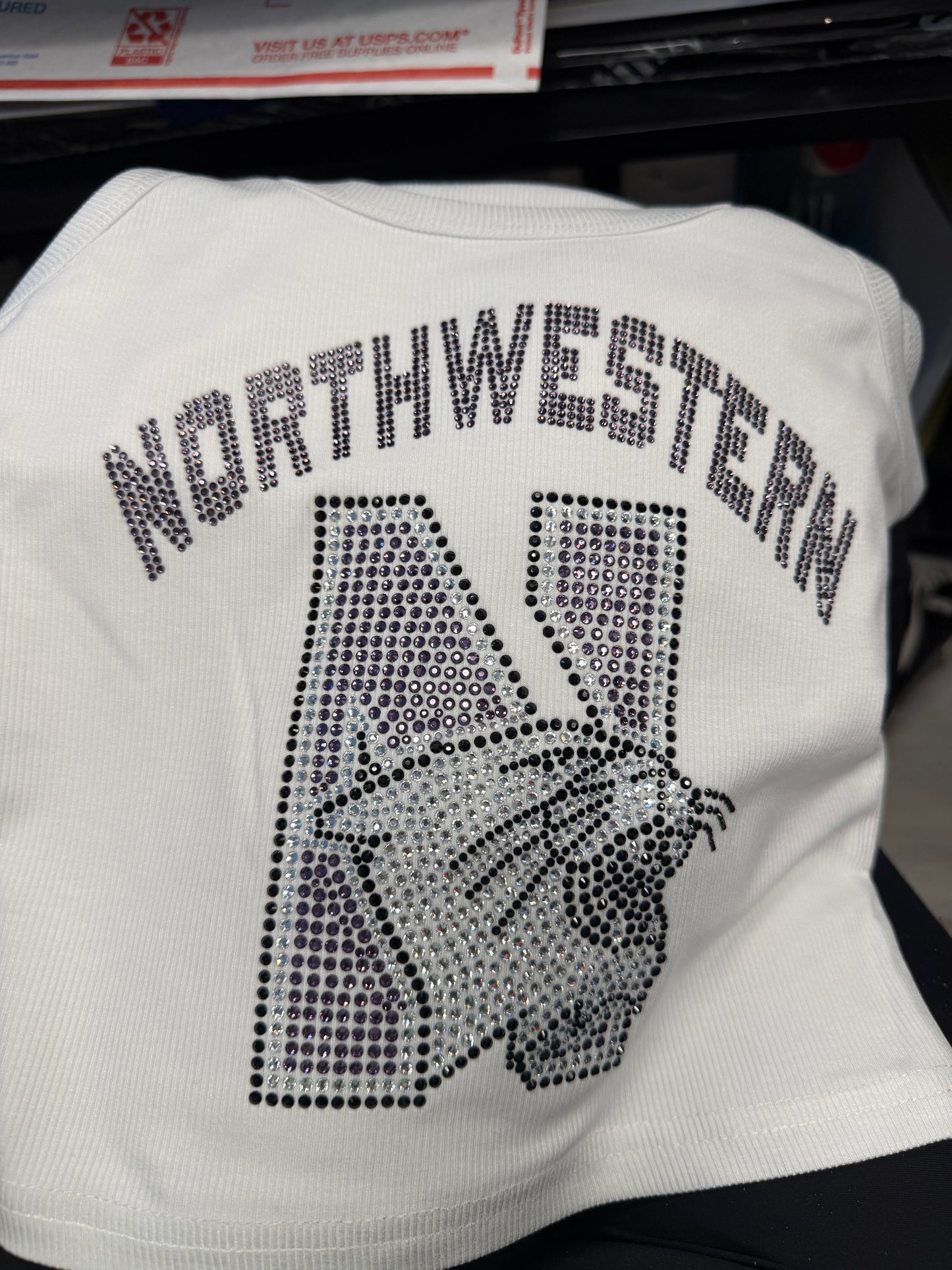 SUPER HOT ITEM!!! IN STOCK & Custom order college bling tanks and crop babytees, MOST SCHOOLS ARE AVAILABLE TO ORDER!!! & see pics for some schools made up!