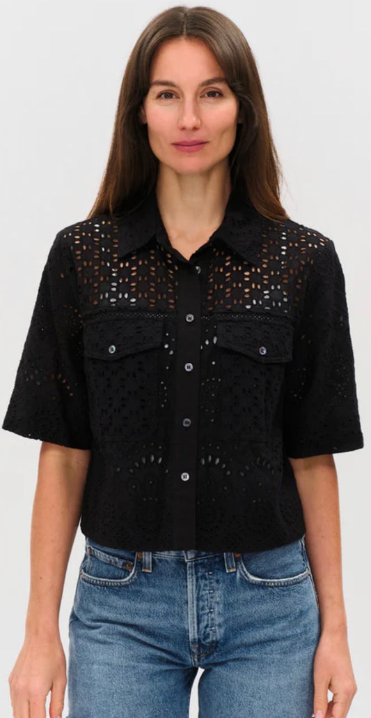 PREORDER NOW, Arriving Thursday…Six Fifty black Tove eyelet blouse