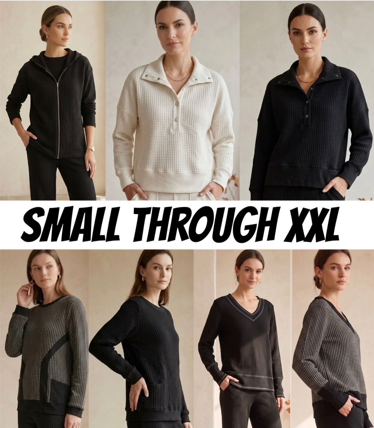 Assorted waffle knit tops, see pics for more!