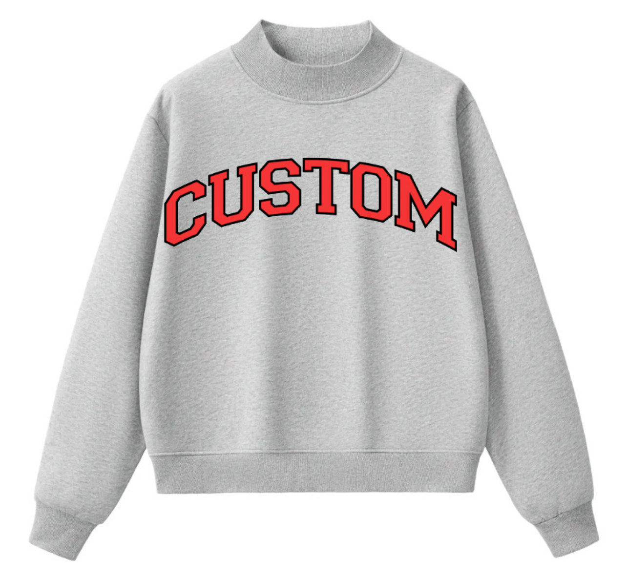 Parke inspired heavy fleece mock neck sweatshirt, can be made for ANY school, many color options
