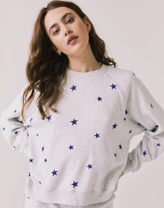 Chaser light grey sweatshirt with navy stars