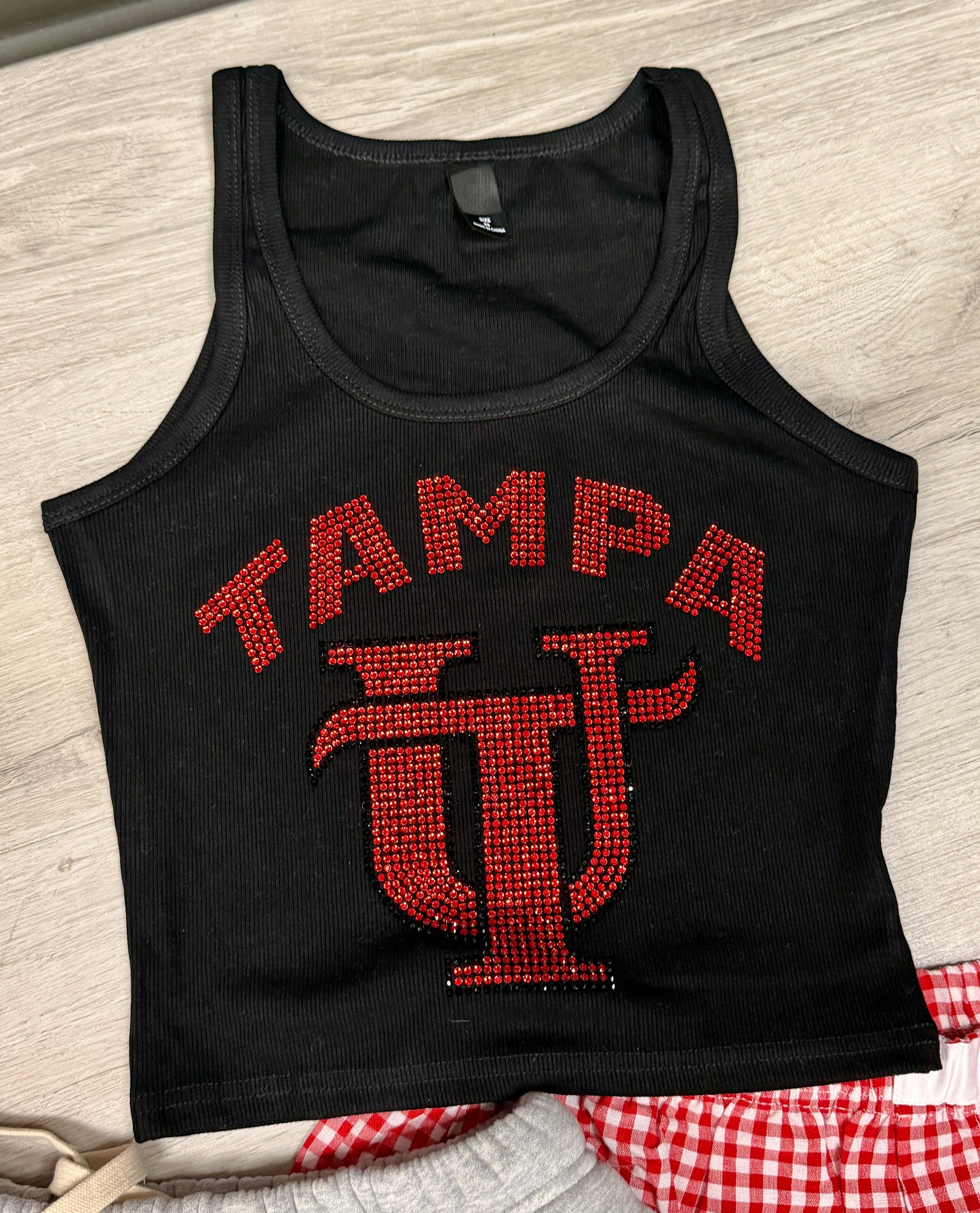 SUPER HOT ITEM!!! IN STOCK & Custom order college bling tanks and crop babytees, MOST SCHOOLS ARE AVAILABLE TO ORDER!!! & see pics for some schools made up!