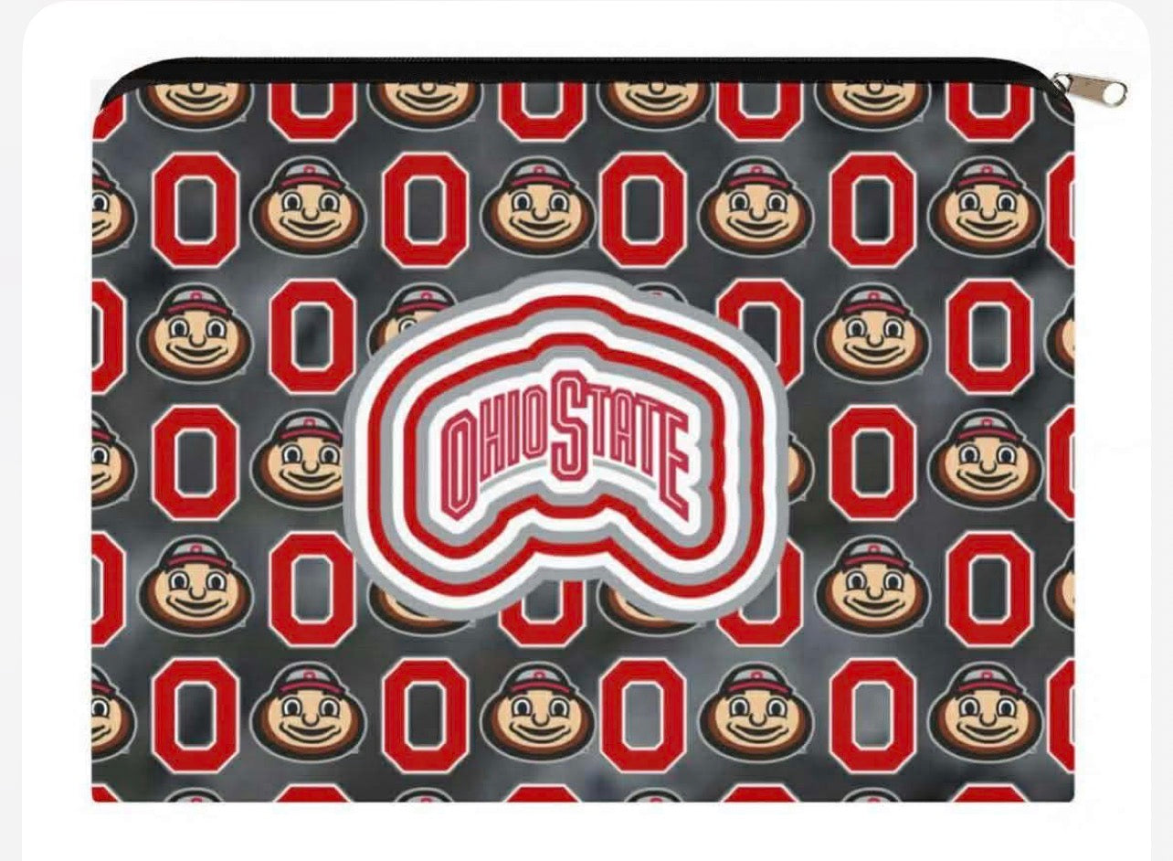 IN STOCK NOW! College zip canvas pouches, GREAT FOR GIFTS!