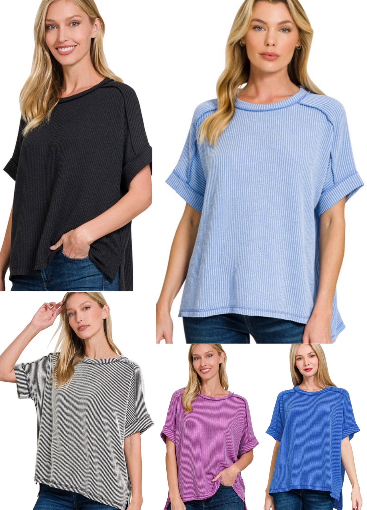 Ribbed relaxed fit top, BEST SELLER EVERY YEAR! Also available in PLUS SIZE