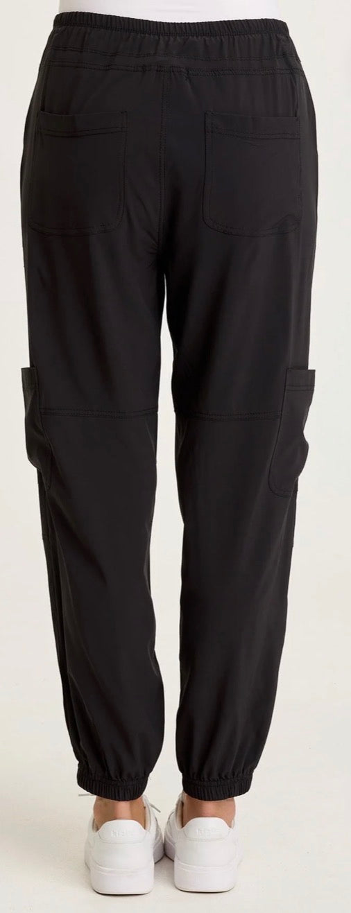 Wearables black whisper stretch soft and lightweight cargo joggers and matching zip jacket