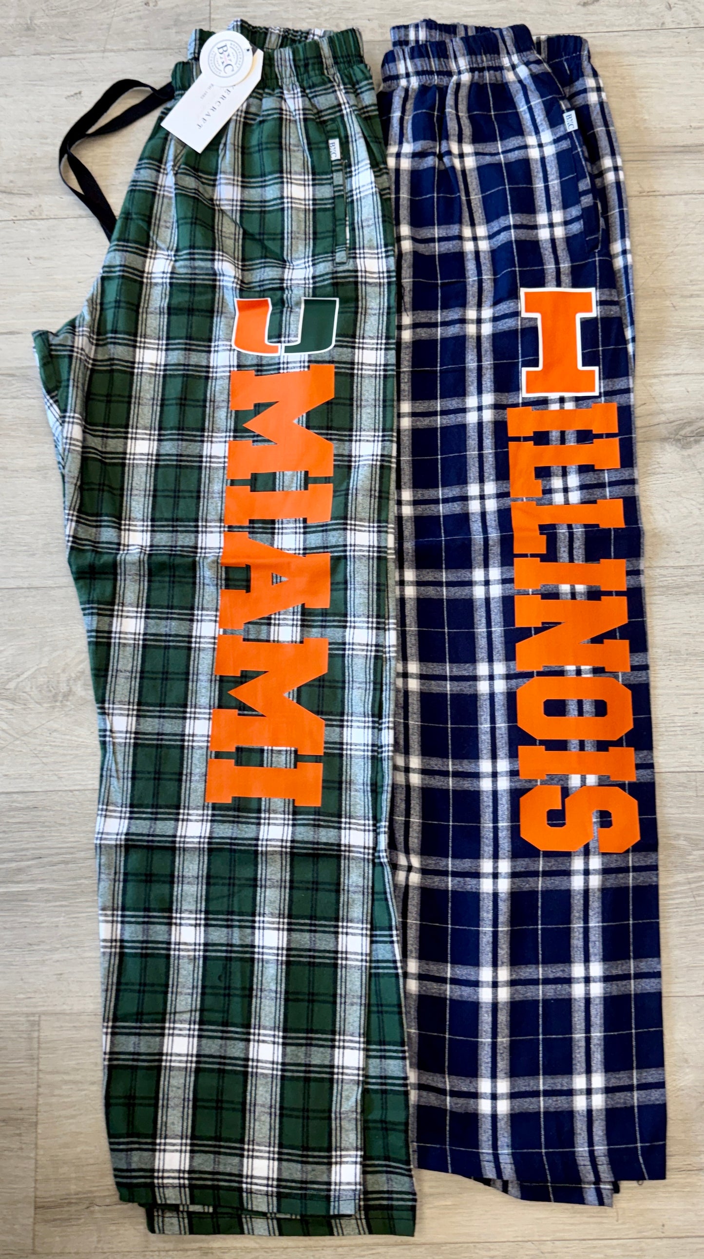 Flannel pants (IN STOCK & can also order for ANY school or camp)