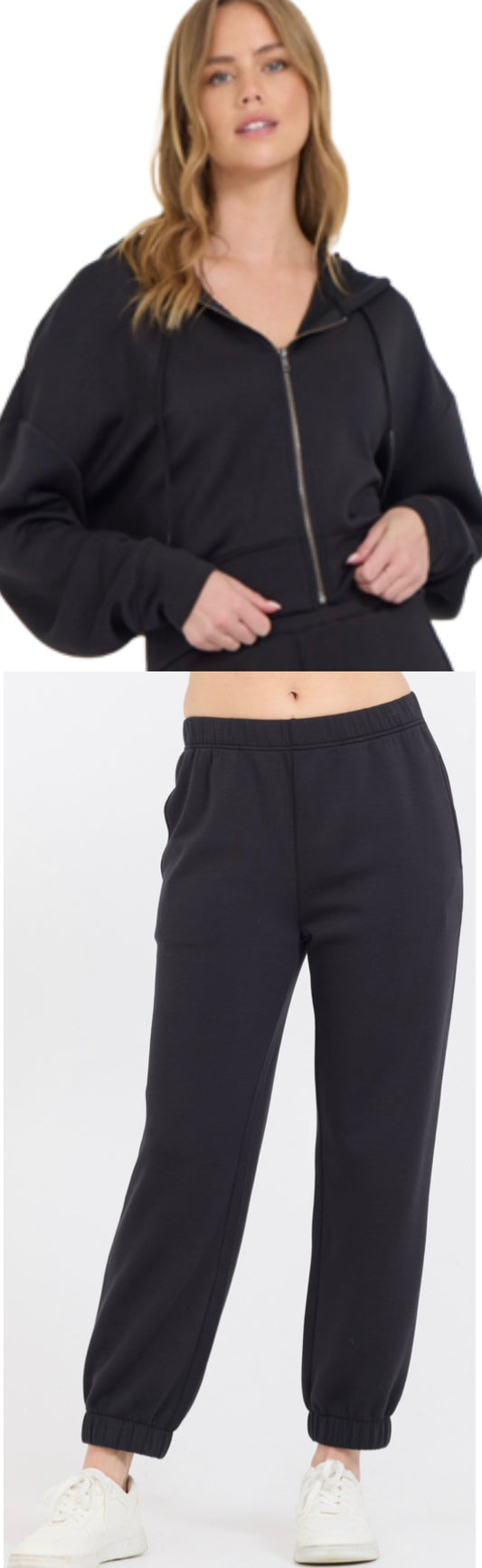 Vintage Havana black SO soft cloud fleece joggers and crop zip hoodie (sold separately)