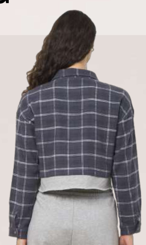 Vintage Havana flannel with grey fleece bottom