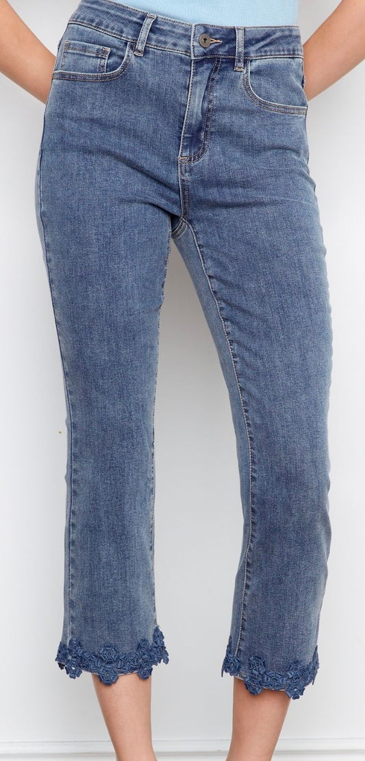 PREORDER NOW, Arriving Tuesday…Charlie B floral hem crop flare jeans with stretch