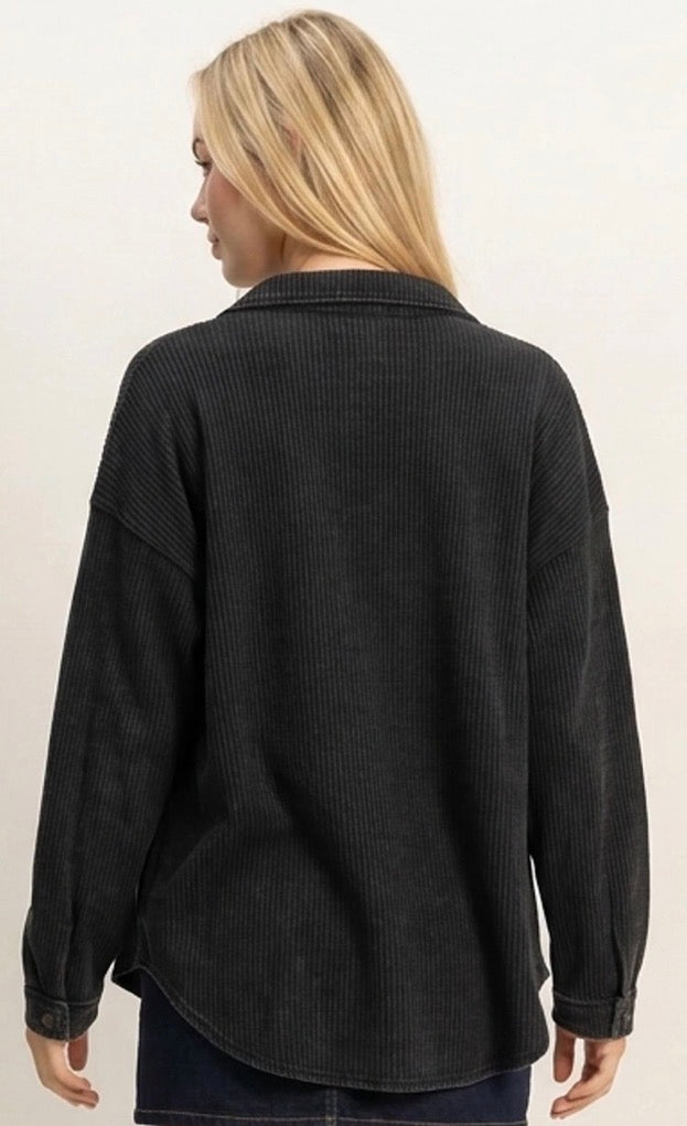 Super soft rib loose fit shacket