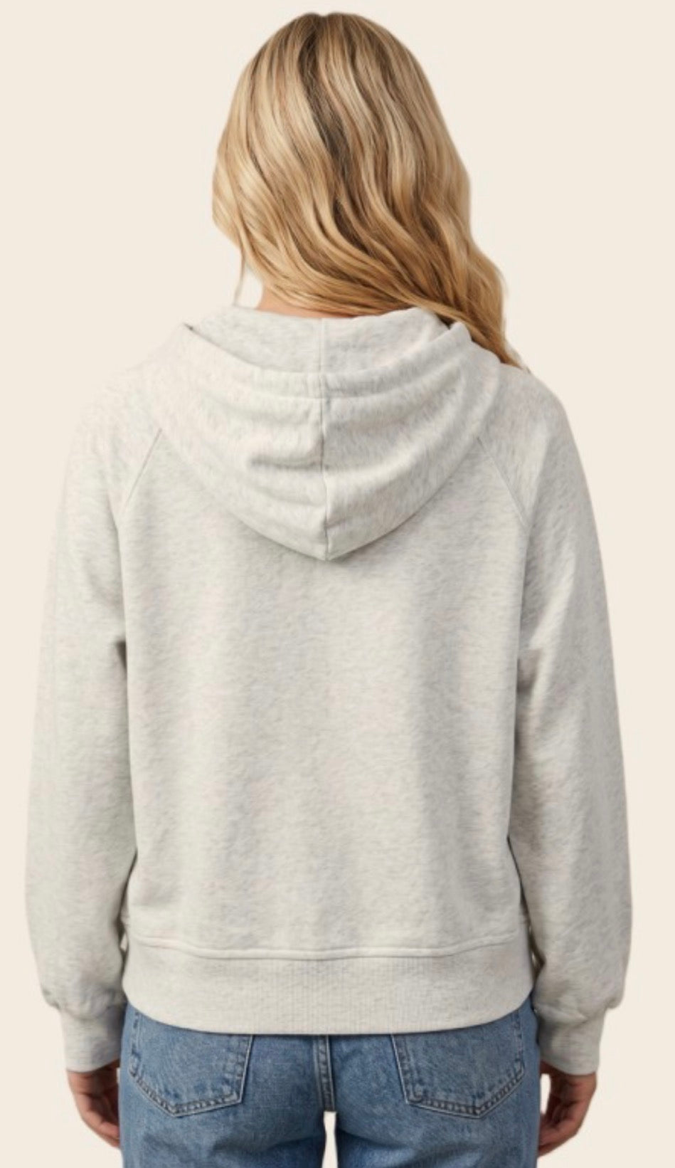 Snow grey soft knit hoodie with snaps