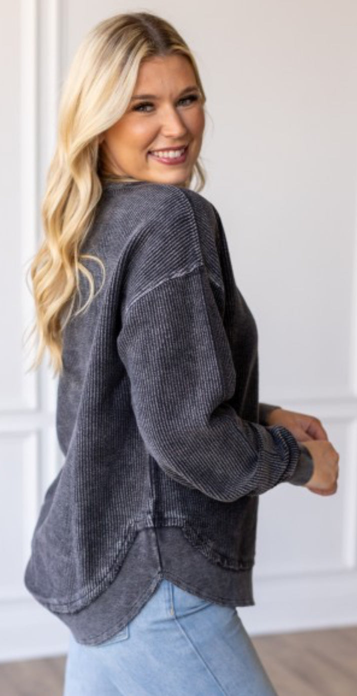 Soft corded oversized sweatshirts