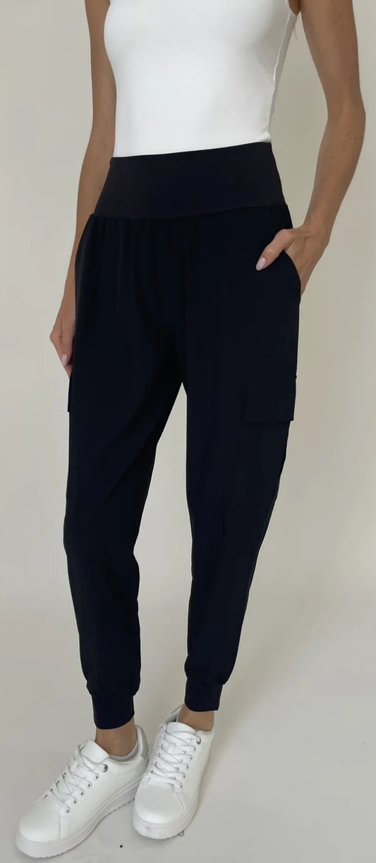 Six Fifty Kristie black lightweight cargo jogger pants