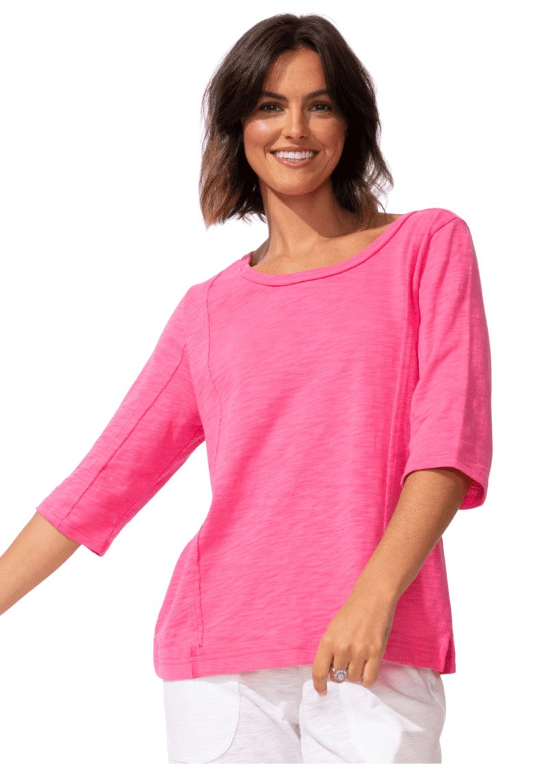 Escape by Habitat elbow sleeve cotton tee with 3/4 sleeves