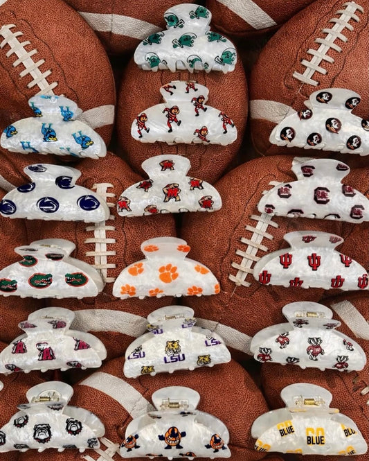 (PREORDER NOW, Arriving Thursday) College hair clips, great for commitment gifts!