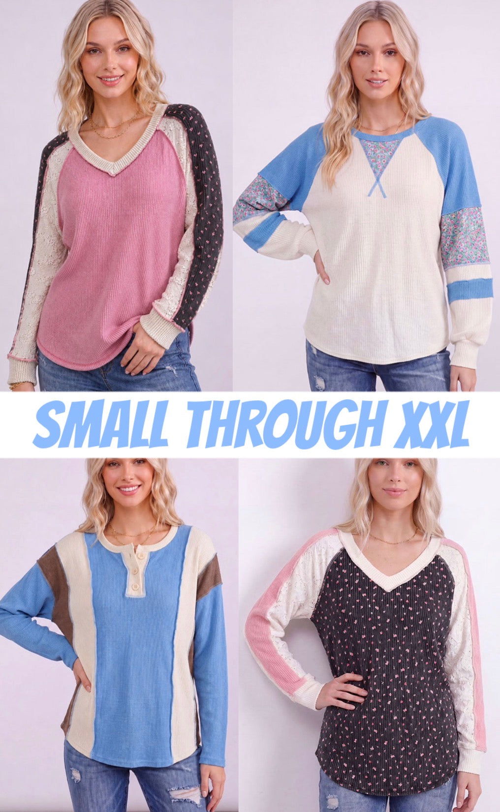PREORDER NOW, Arriving tomorrow…Assorted rib knit tops