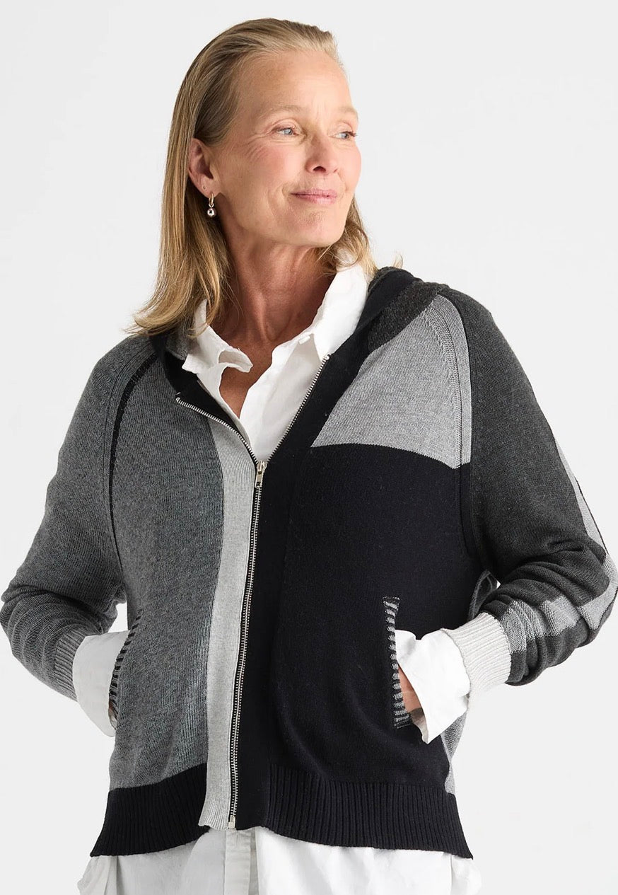 PREORDER NOW, Arriving Wednesday…Zaket & Plover Plaited zip hoodie in black