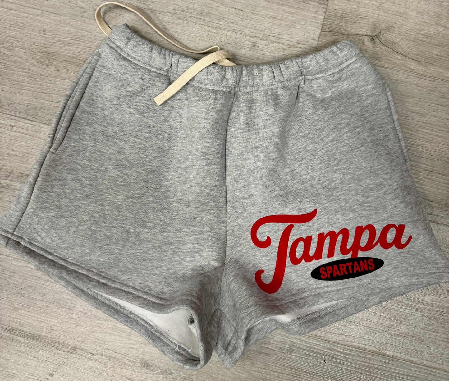 Heavy fleece mock neck with retro print and pants and shorts, see pics for color options (ALL schools are available to order)