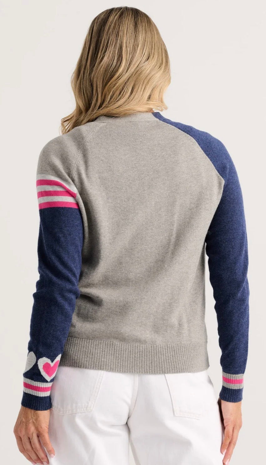 PREORDER NOW, Arriving Thursday…Zaket & Plover hearts cardigan in Denim