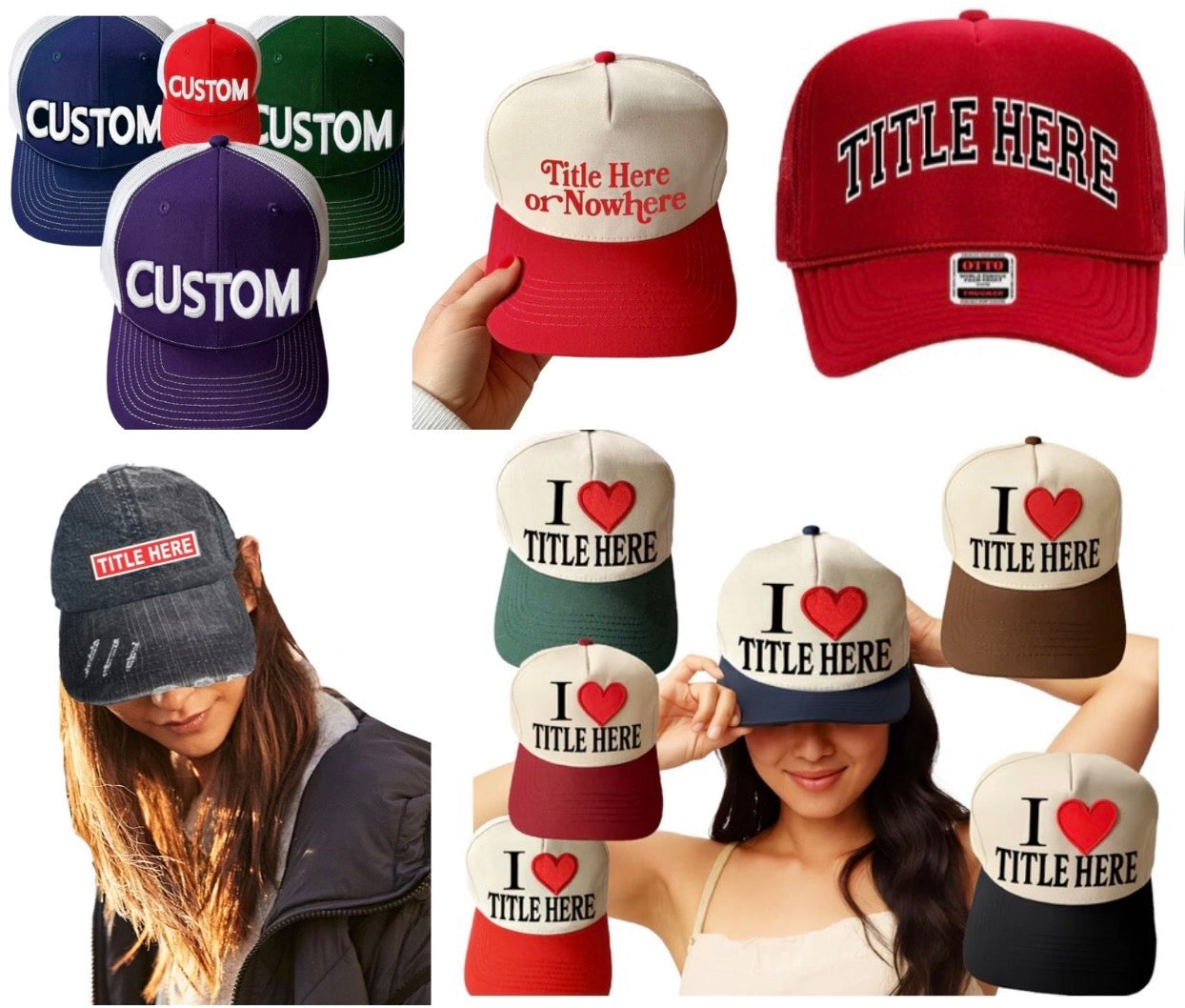 Custom hats, great for commitment gifts! (order for ANY school) see pic 2 for other designs