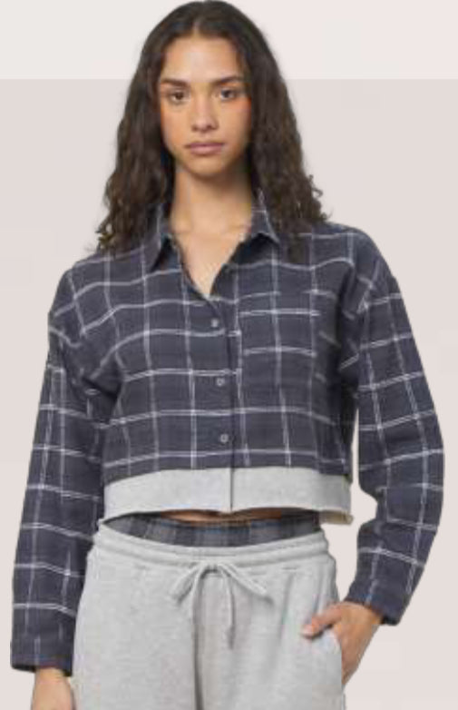 Vintage Havana flannel with grey fleece bottom