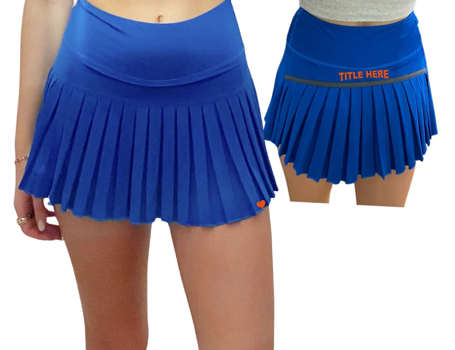 Custom pleated skirt with heart (order for ANY school, camp, etc)