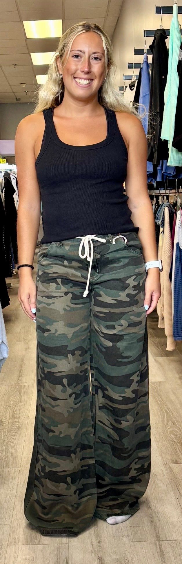 Vintage Havana camo tencel pants
