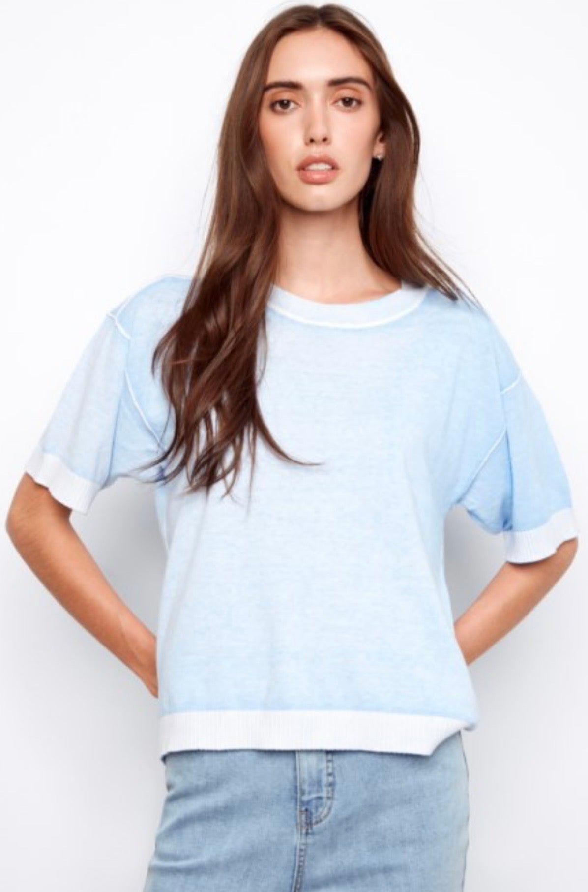 Charlie B soft, lightweight short sleeve sweaters