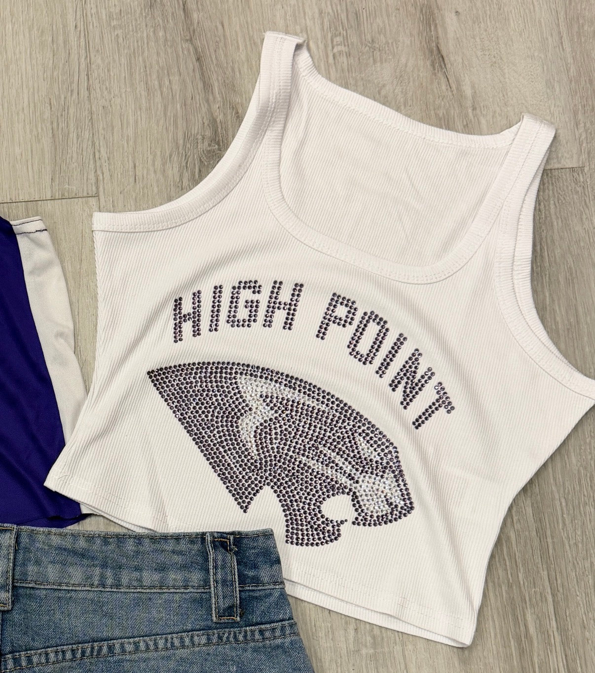SUPER HOT ITEM!!! IN STOCK & Custom order college bling tanks and crop babytees, MOST SCHOOLS ARE AVAILABLE TO ORDER!!! & see pics for some schools made up!