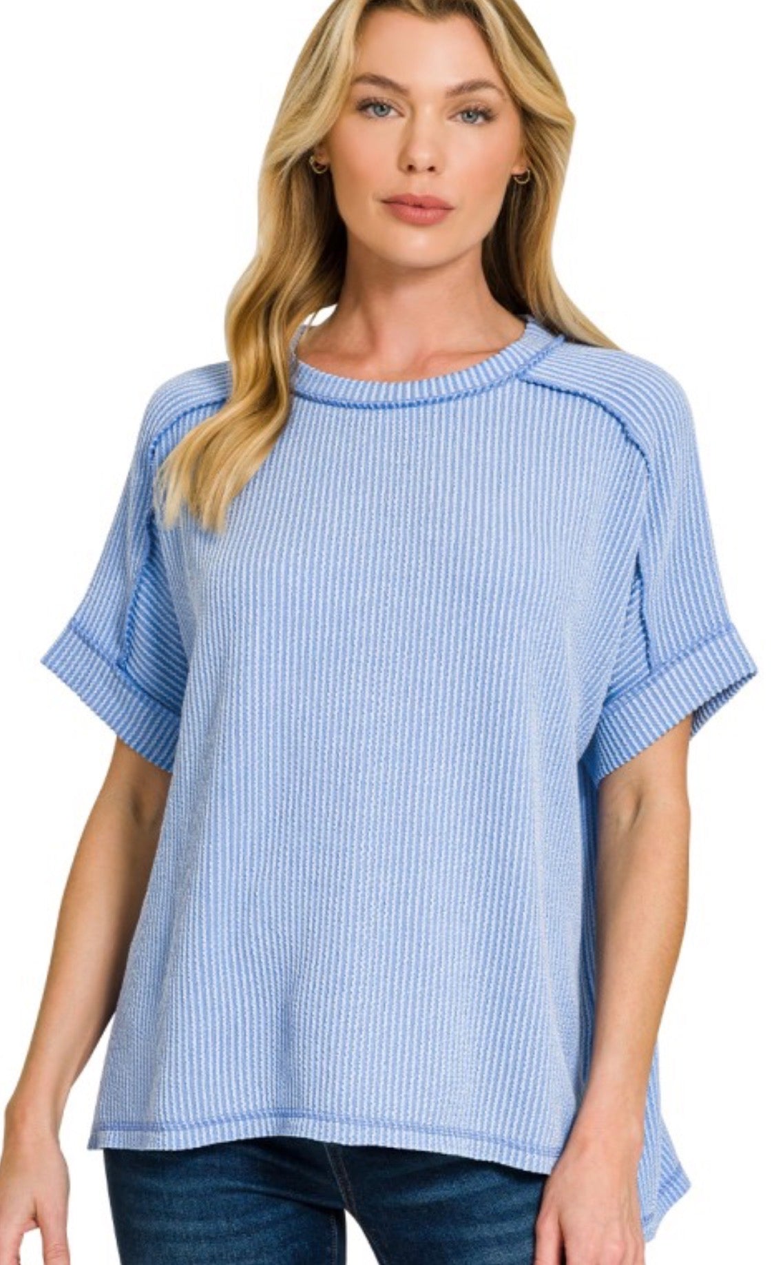 Ribbed relaxed fit top, BEST SELLER EVERY YEAR! Also available in PLUS SIZE