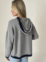 Six Fifty grey/navy soft knit Jessie colorblock hoodie