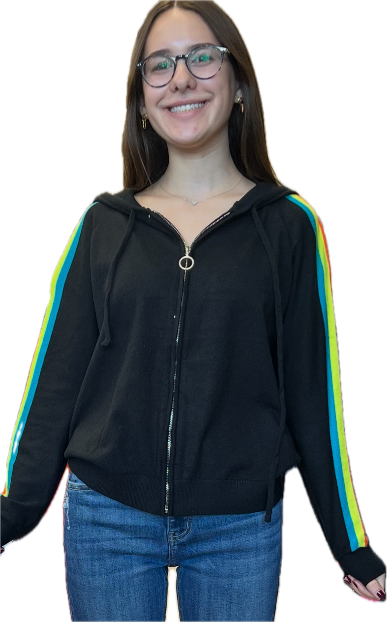 Assorted lightweight sweaters and sweatshirts with embellishments