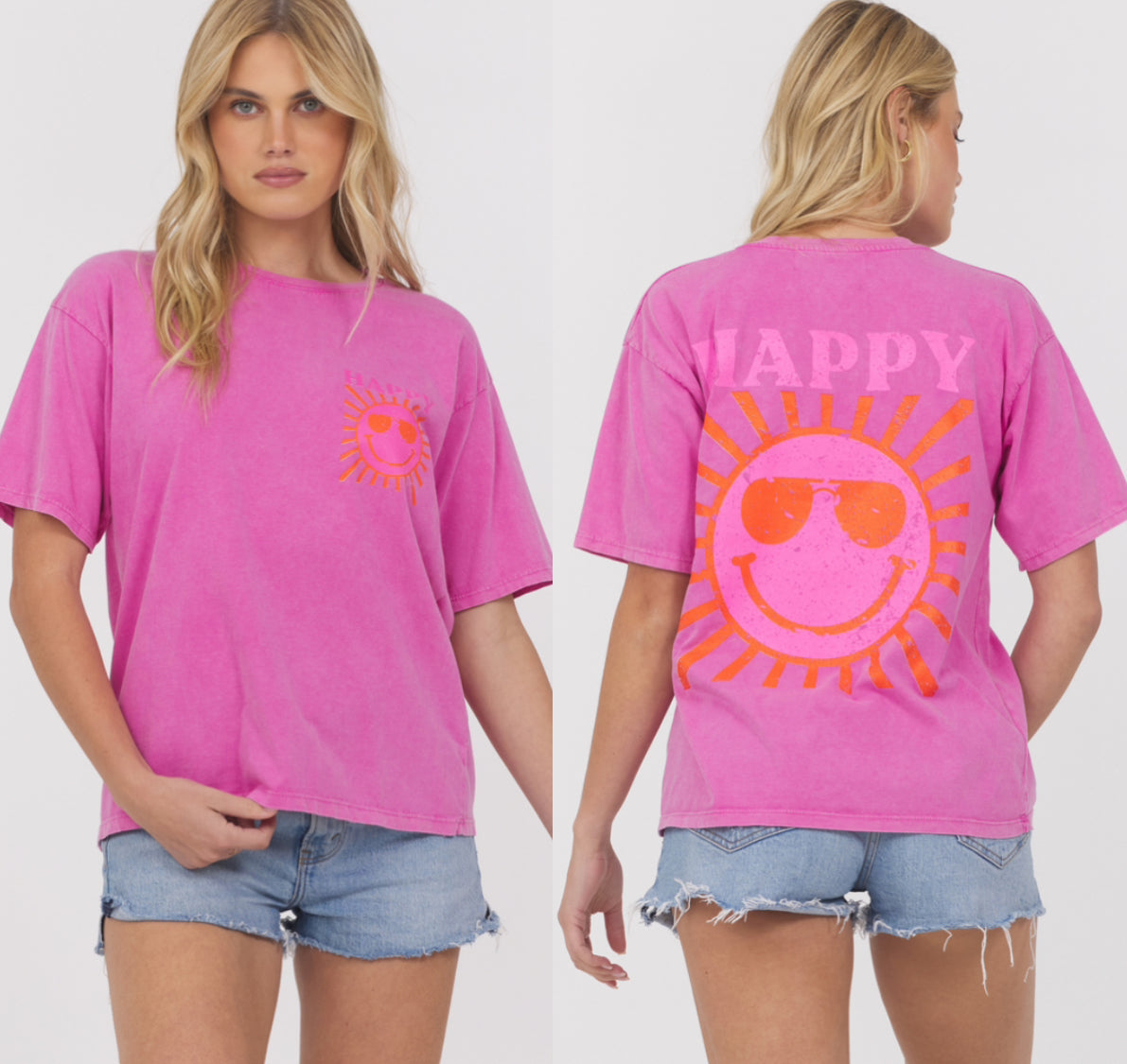 PREORDER NOW, Arriving next week...Vintage Havana pink Happy tee